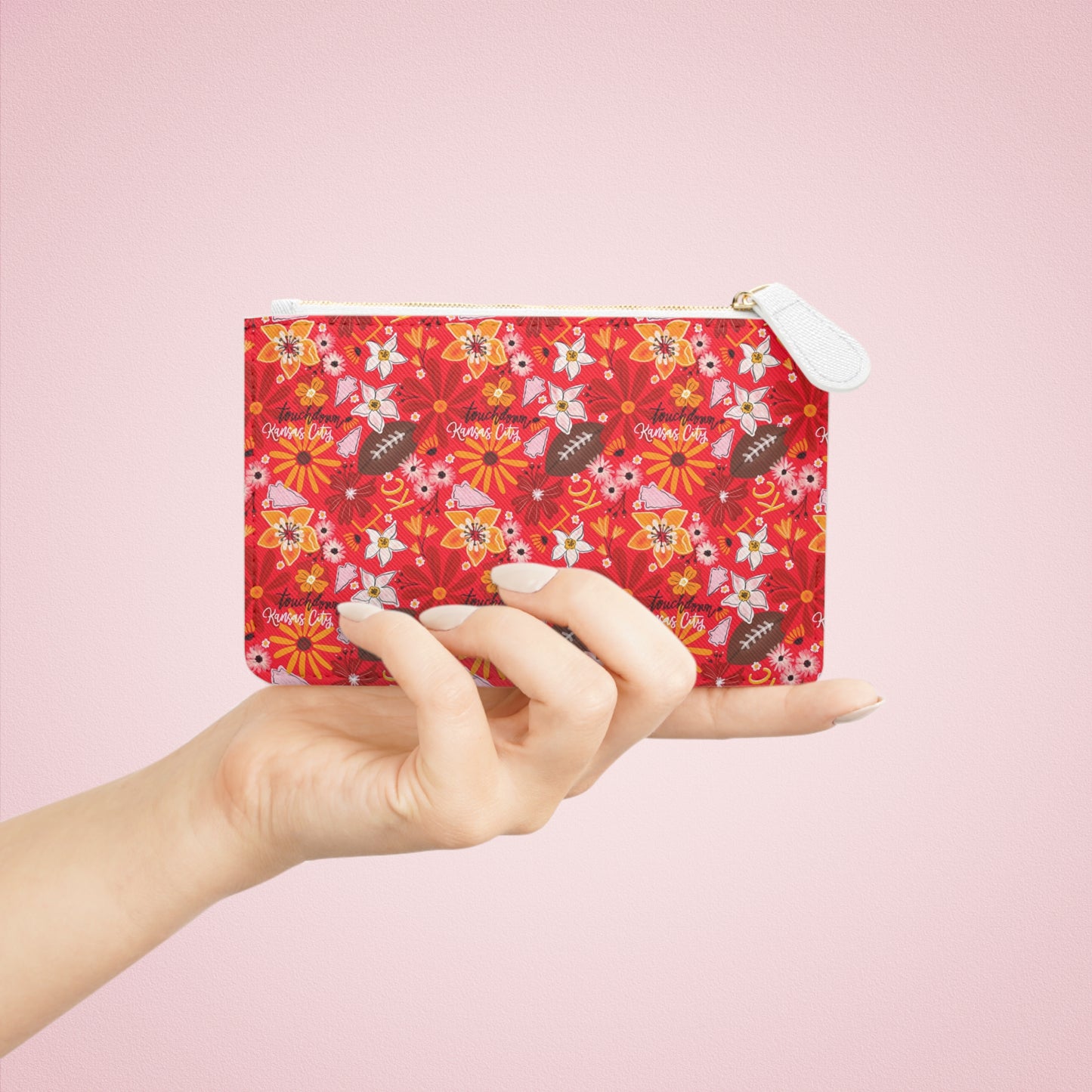 Mini Clutch Bag - Touchdown watercolor Floral