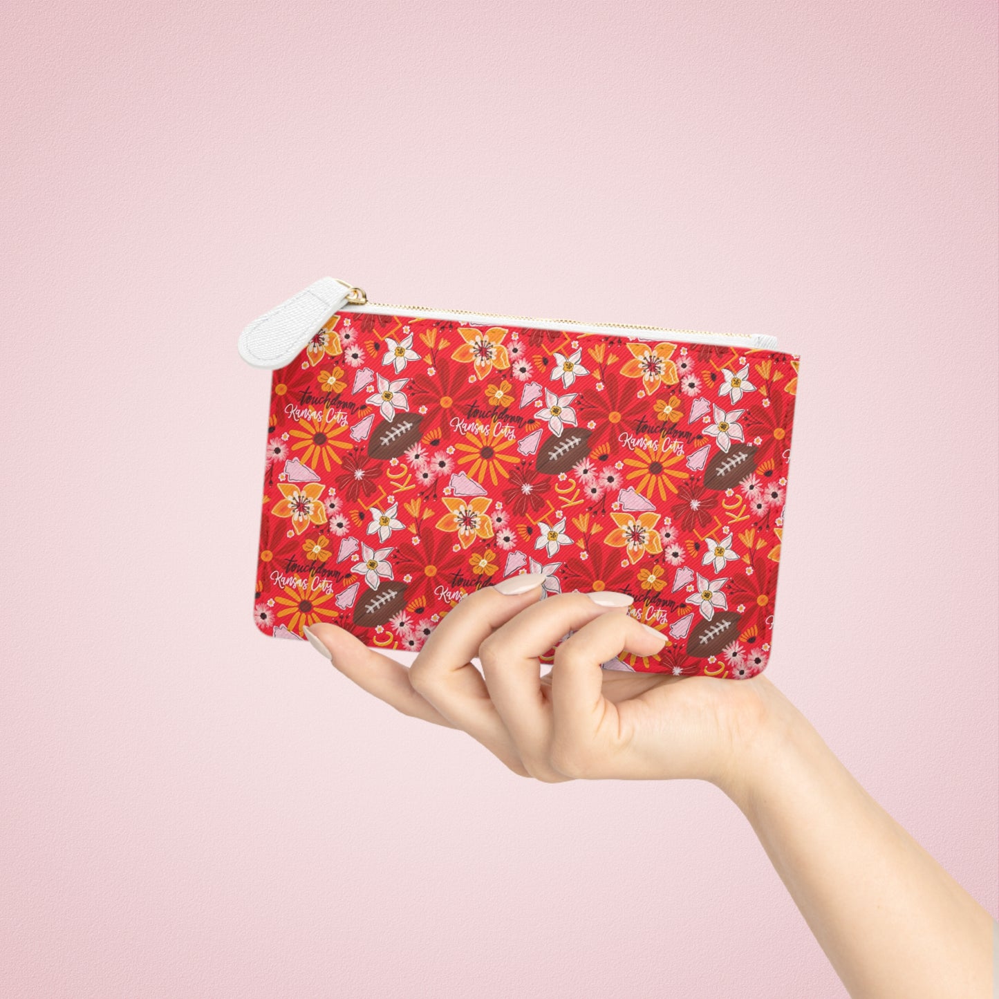 Mini Clutch Bag - Touchdown watercolor Floral