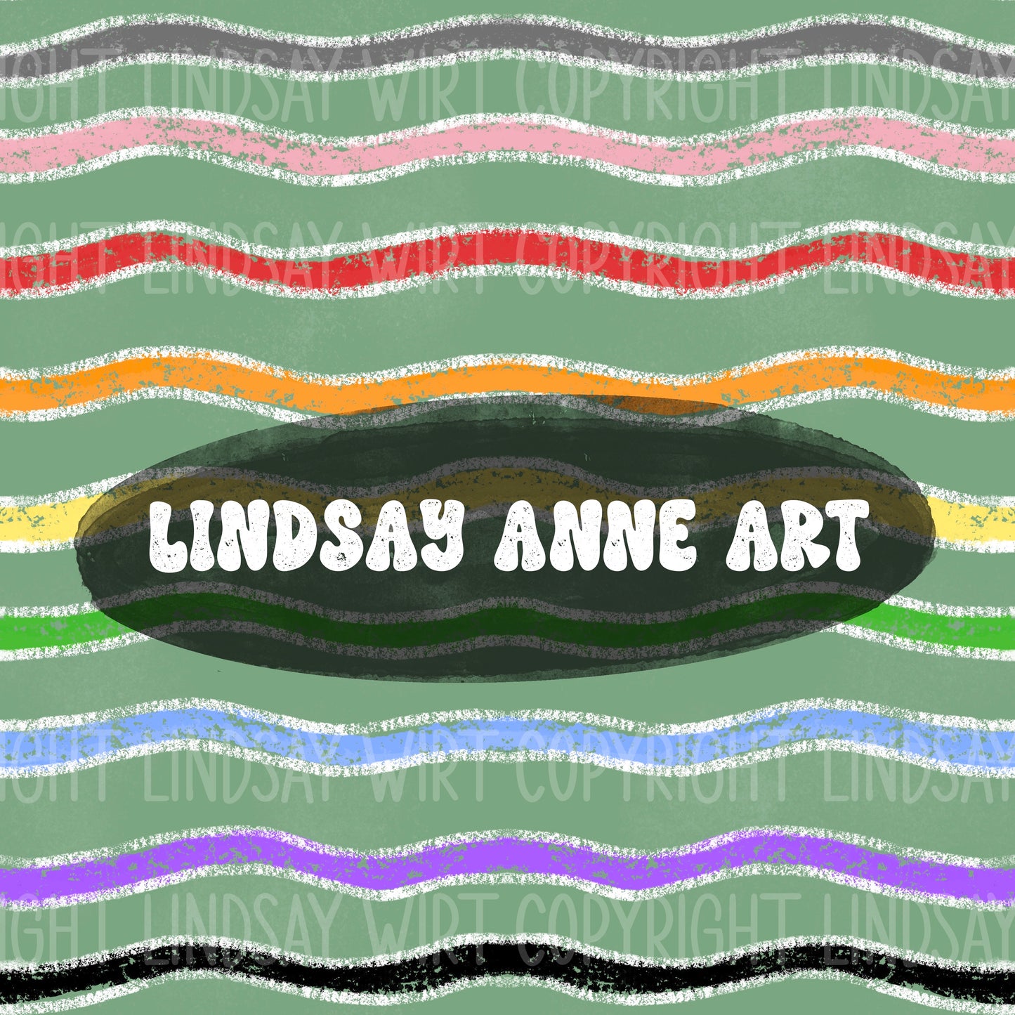 Colored Chalk wavy stripe - white lined chalkboard