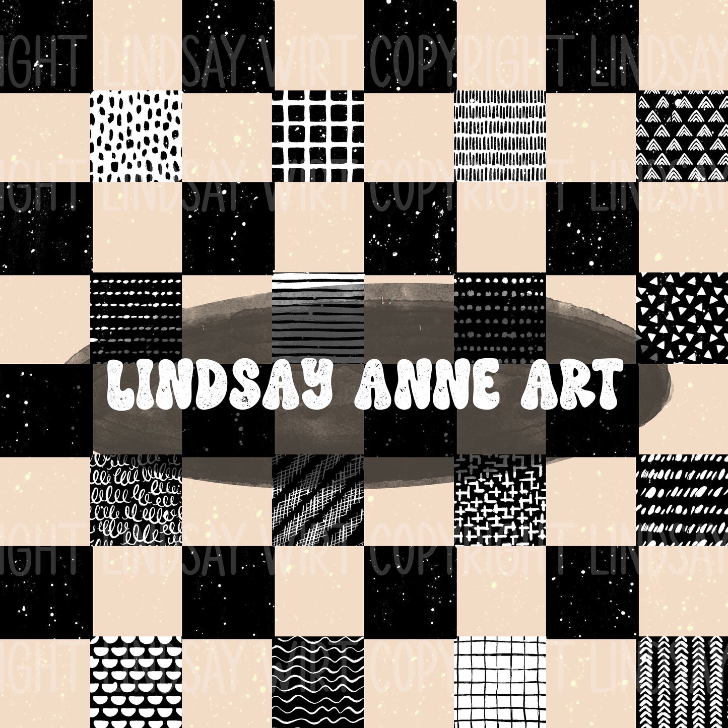 Fun Checker coordinate - beige/black