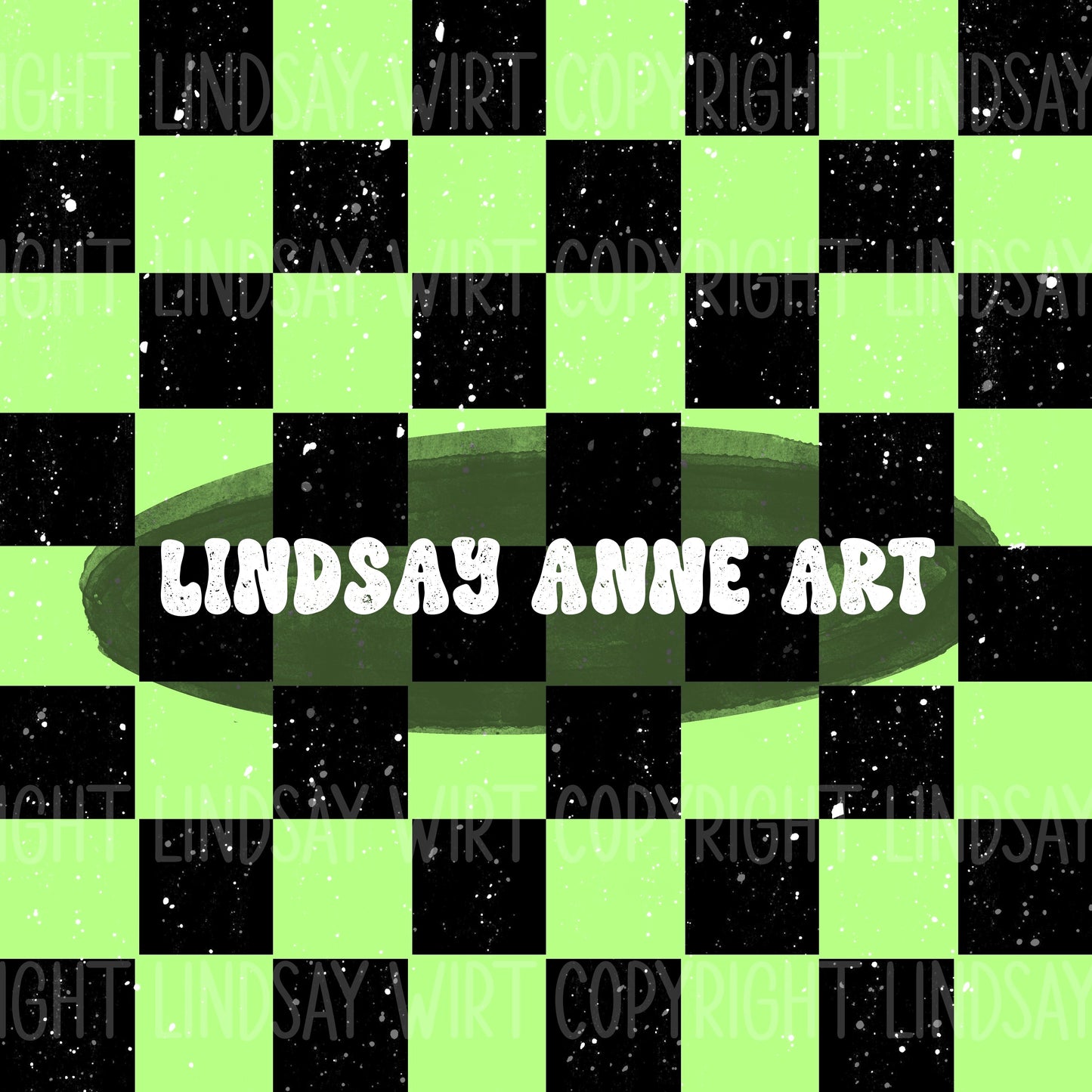 Checker splatter coordinate - neon lime/black