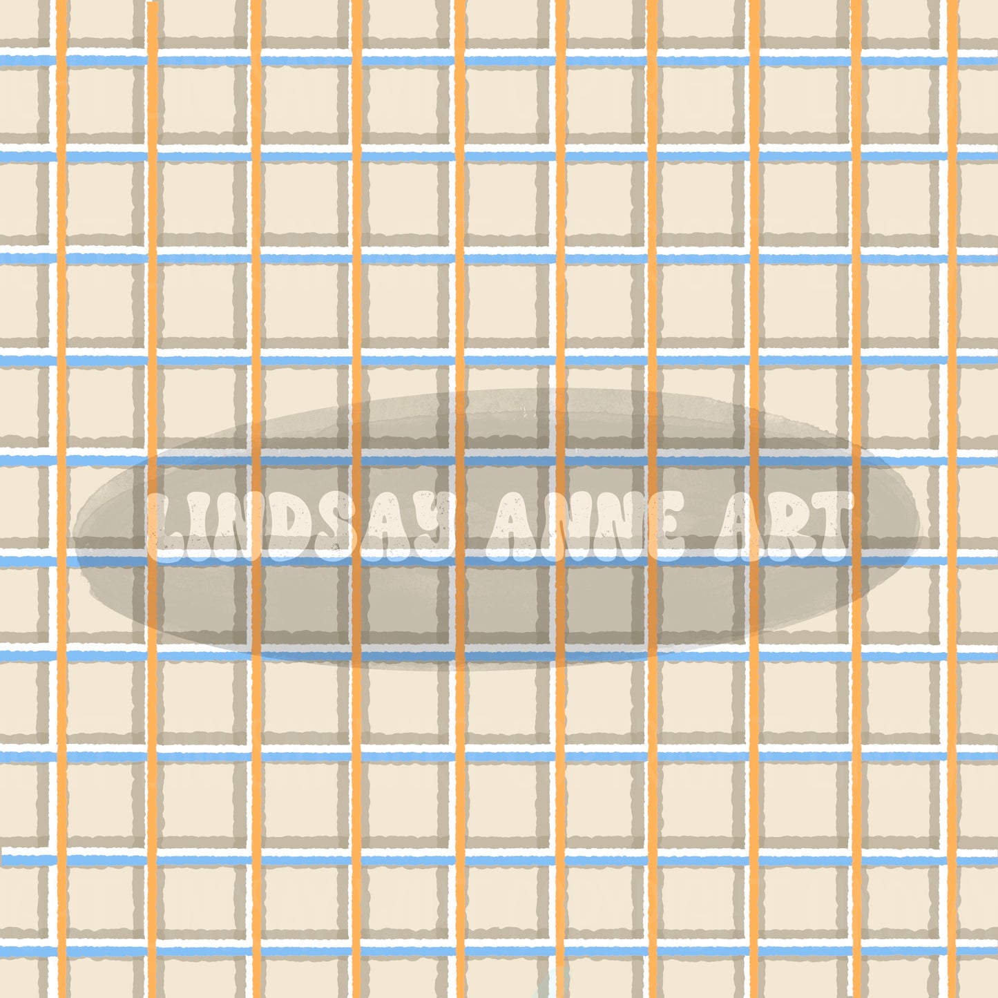 Beach Boogie Sand Plaid coordinate with blue/orange