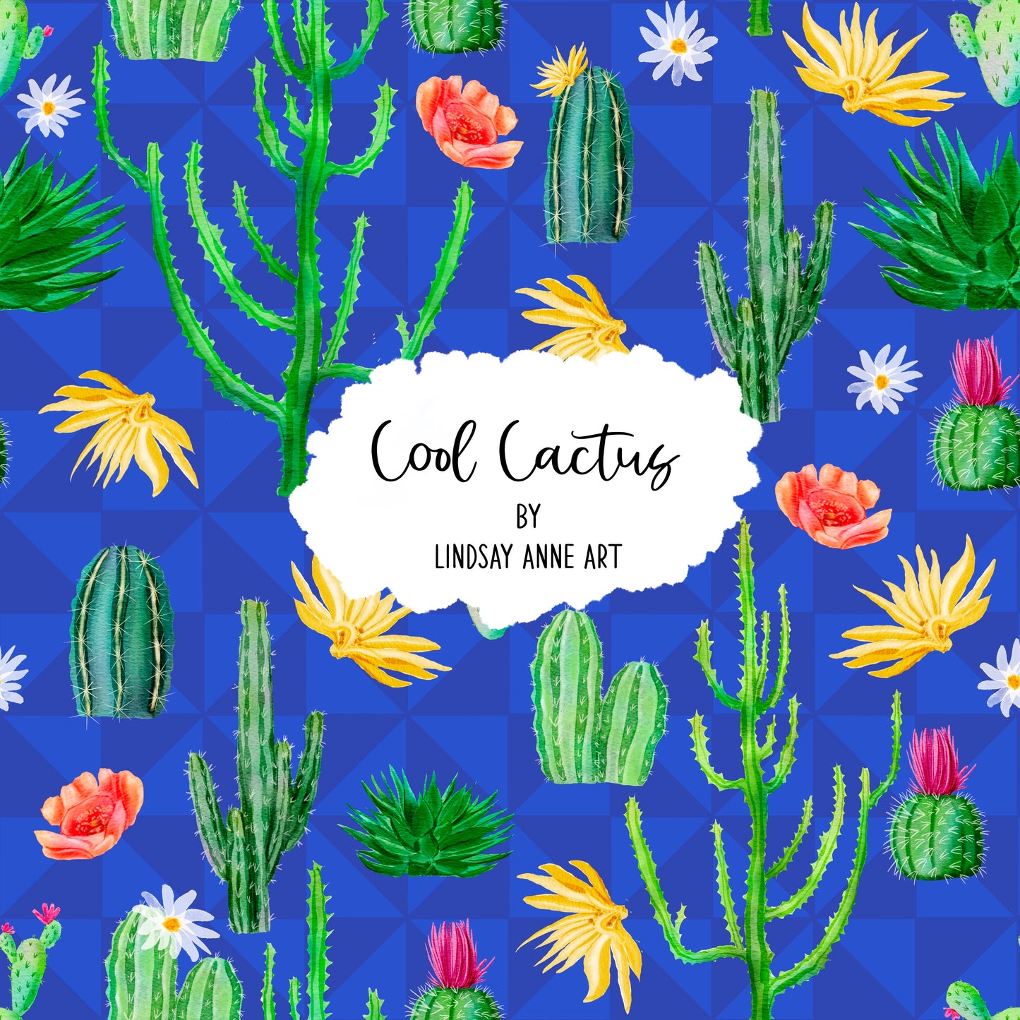 Cool Cactus - cobalt blue