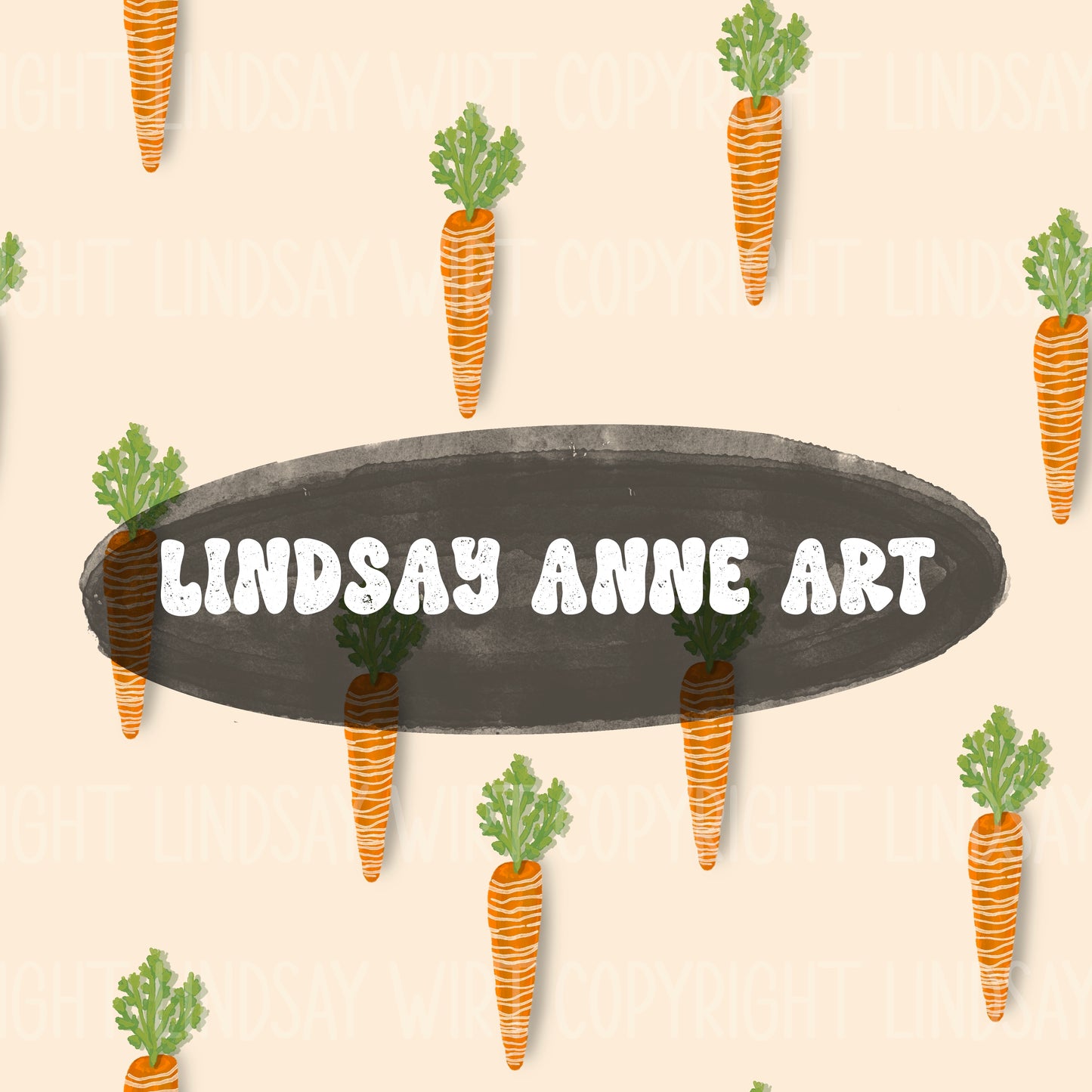 Watercolor carrots - cream