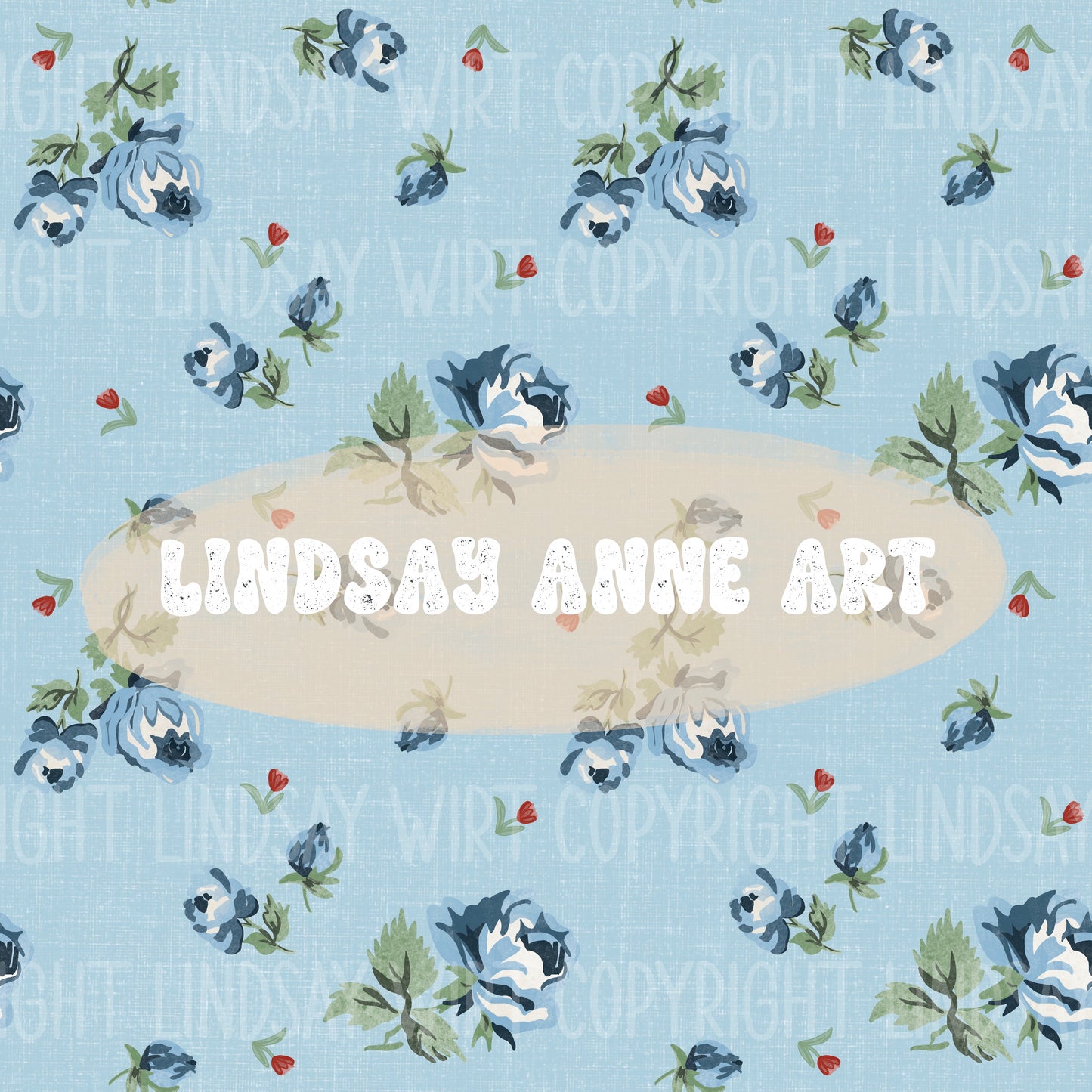 Flour Sack Floral - blue