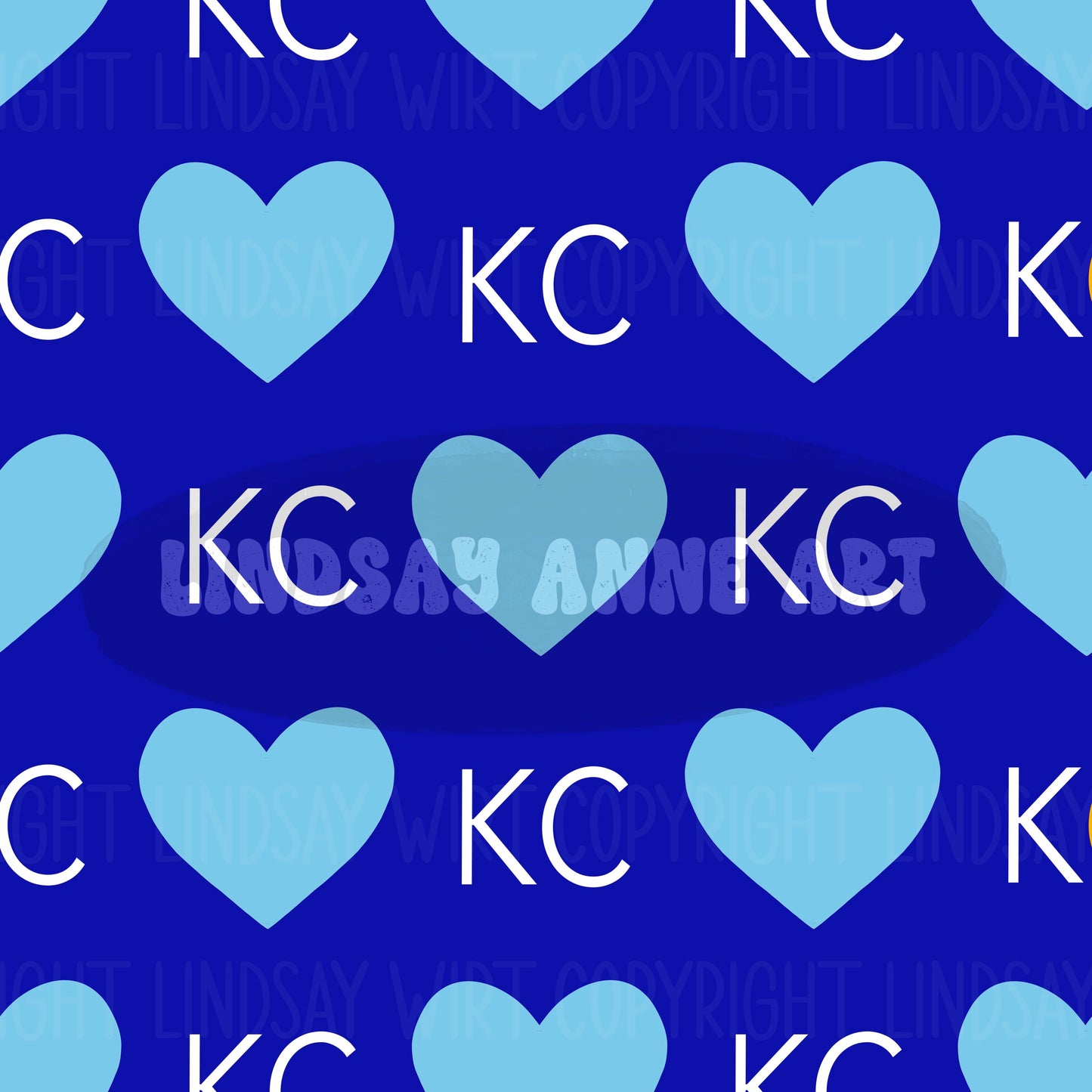 KC royal blue heart