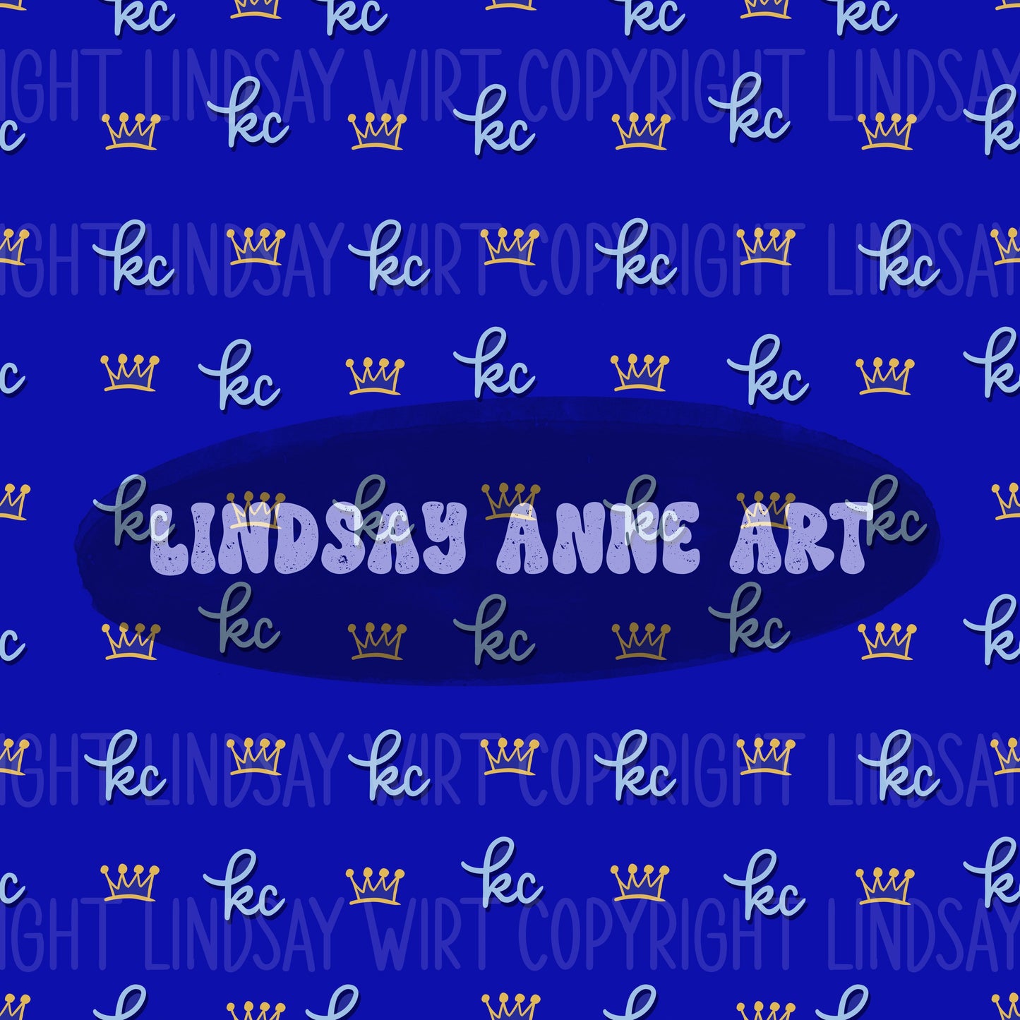 KC cursive crown