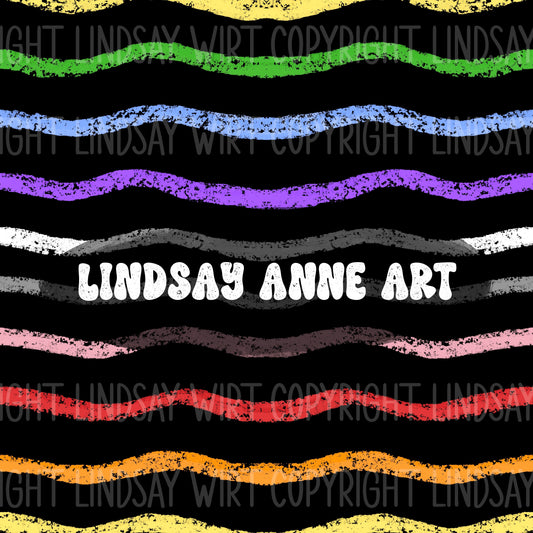 Colored Chalk wavy stripe - blackboard