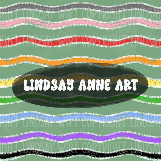 Colored Chalk wavy stripe - white lined chalkboard
