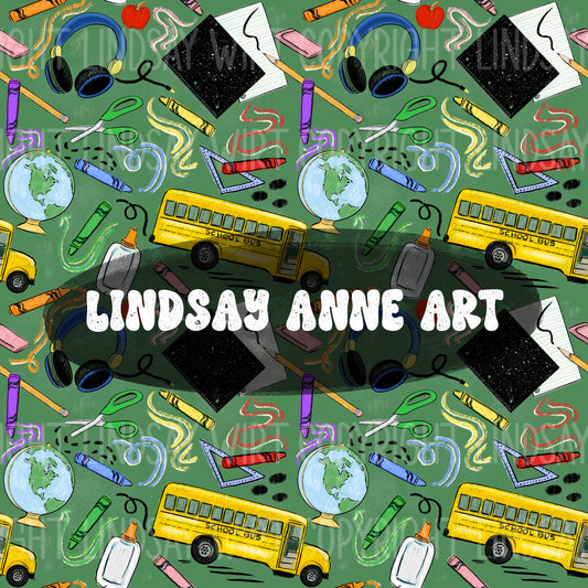 Class and Crayons - Green Chalkboard
