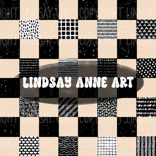 Fun Checker coordinate - beige/black