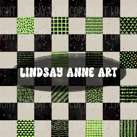 Fun Checker coordinate - tan/lime