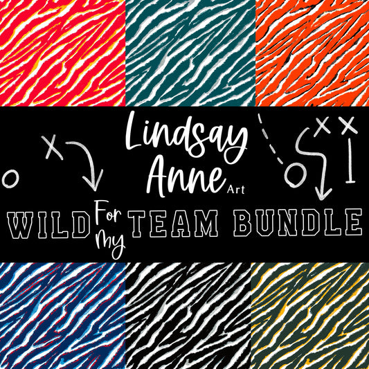 Wild For My Team  - Seamless Bundle - Handmade/Small Biz Handamade usage