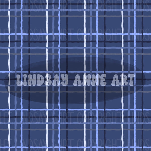 Yarn plaid stormy blue