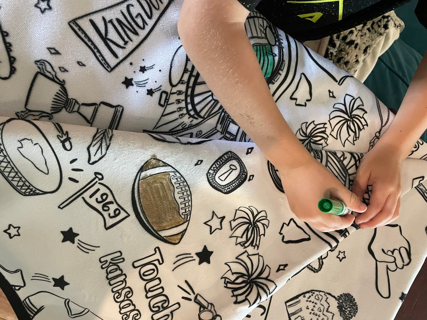 Color in the KC Kingdom Picnic Blanket
