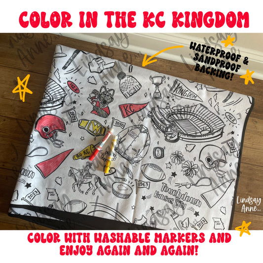 Color in the KC Kingdom Picnic Blanket
