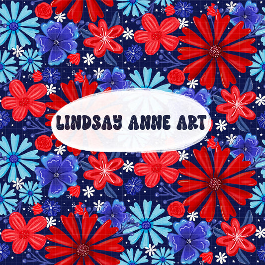 4th Floral - navy