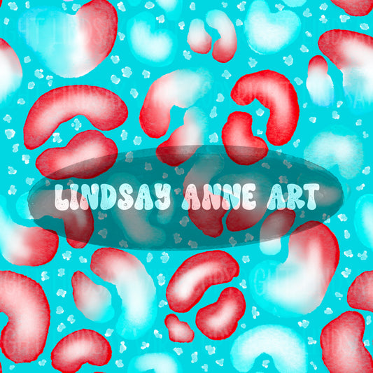4th  of July Leopard- turquoise