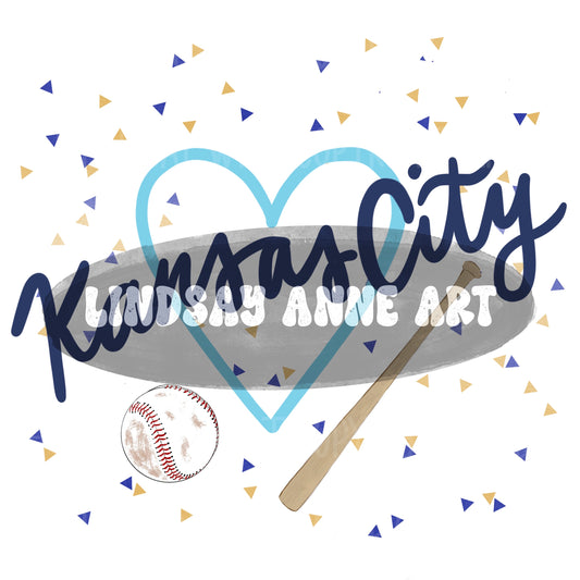 Kansas City heart confetti PNG