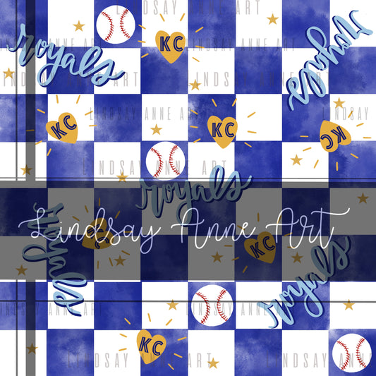 KC Baseball Checkered seamless