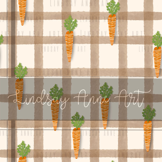 Watercolor plaid carrots
