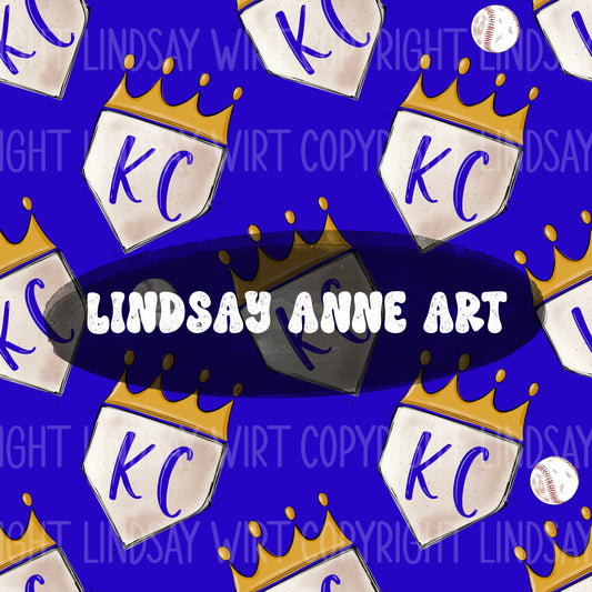 KC base with ball on royal blue