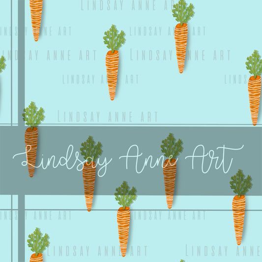 Watercolor carrots - blue