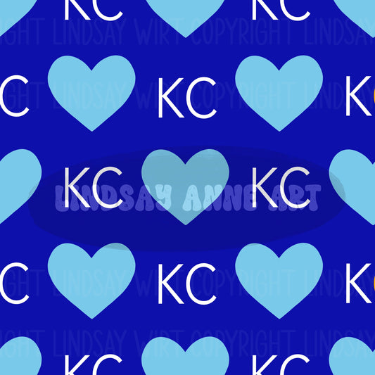 KC royal blue heart