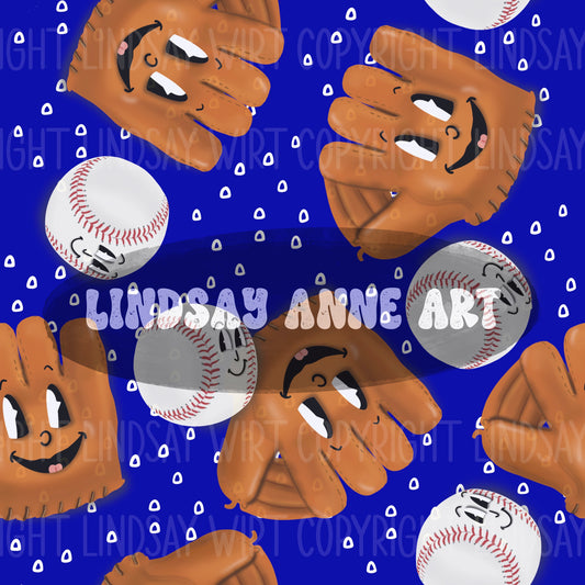 Baseball Characters - royal blue