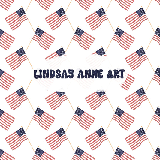American Flag - White