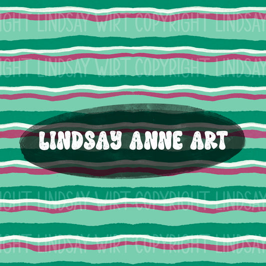Wonky Watercolor stripe - green